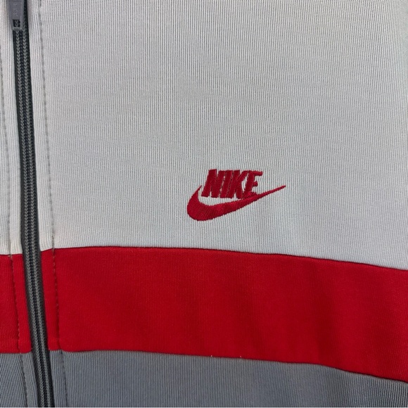 Vintage 80's NIKE Blue Tag Full-Zip Track Warm Up Jacket Sz S Retro Red Grey - Picture 3 of 10